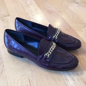 MARC FISHER "Nickie 2" Croc Embossed Leather Loafer